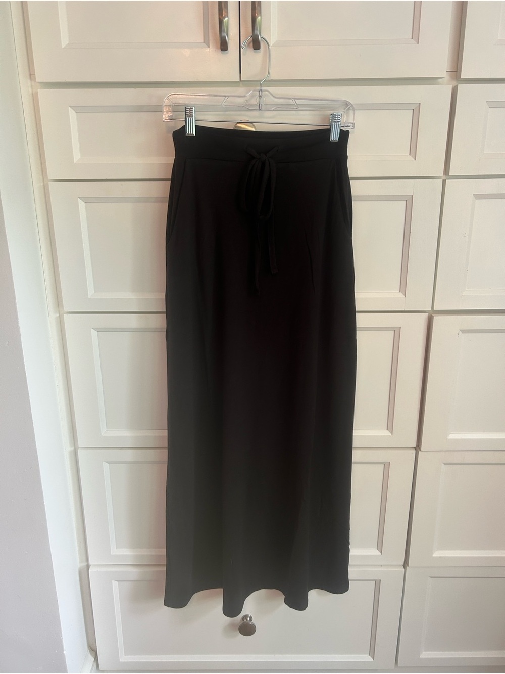 Azy brand Black Drawstring Maxi Skirt